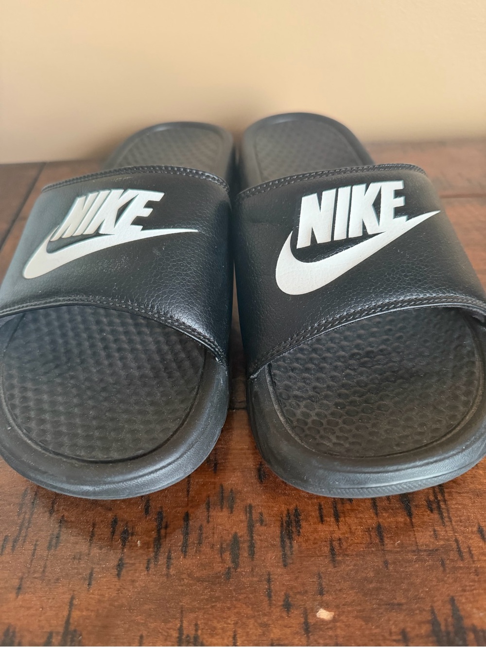 Nike Black and White Slide Sandals